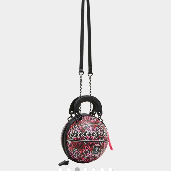 Betsey Johnson Heart Basketball Crossbody Bag - Picture 3 of 6